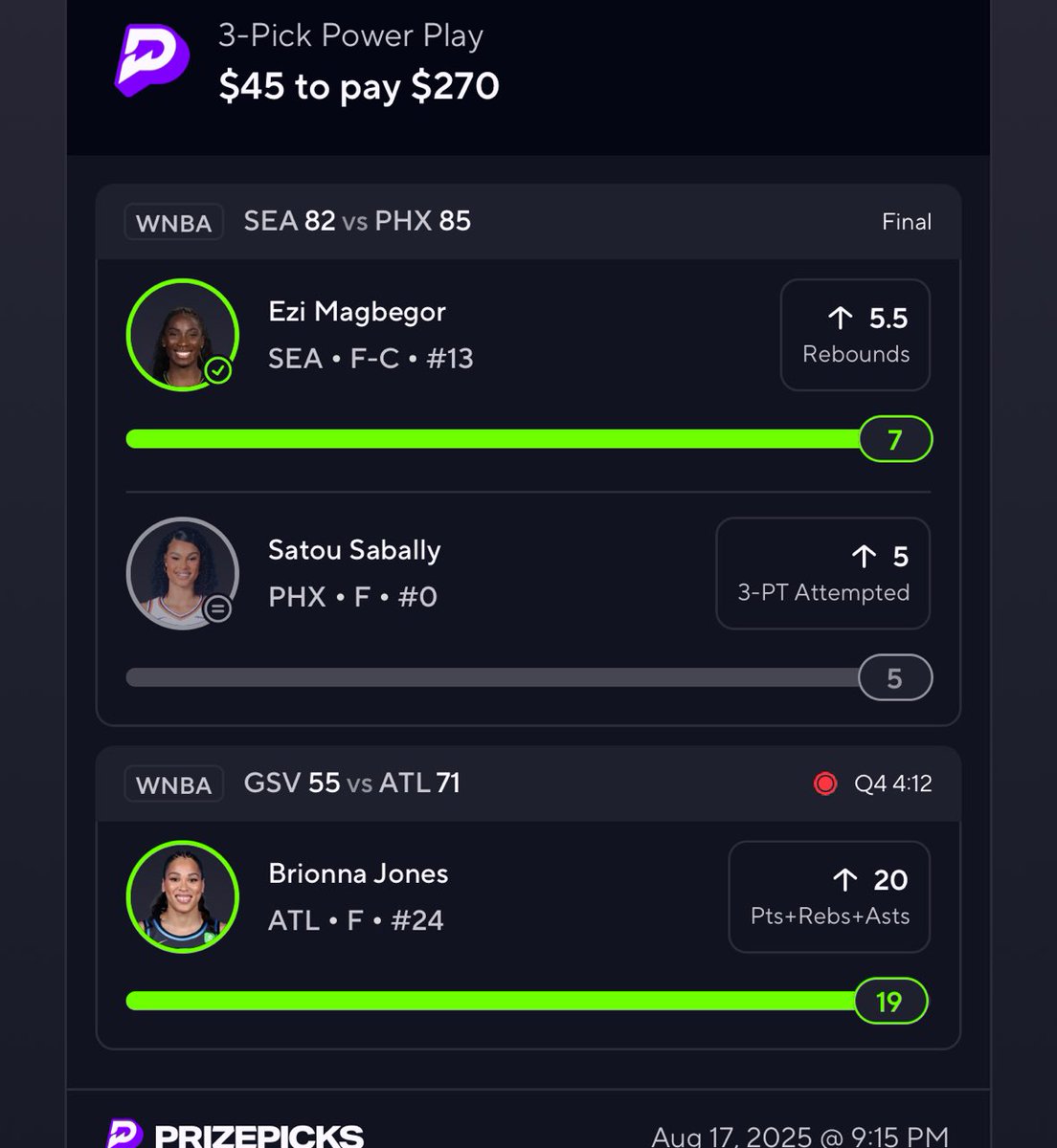 I always get back 🧏🏾‍♀️

#Prizepicks