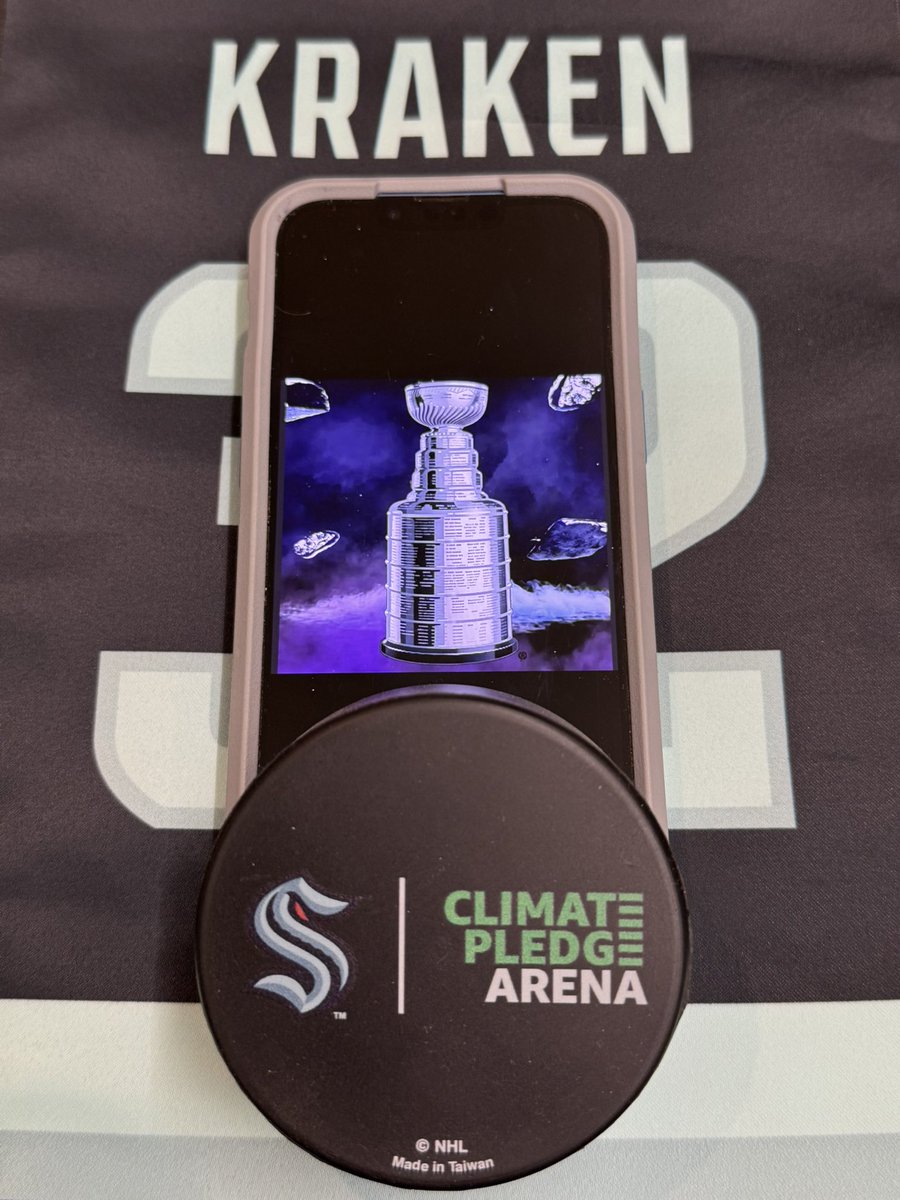 MrMikeWaters's tweet photo. The @NHLBreakaway #StanleyCup took a wander by Climate Pledge Arena, home of the @SeattleKraken today. It looked so good in there we thought it should come visit us again soon! https://t.co/Ell5KmIKPo