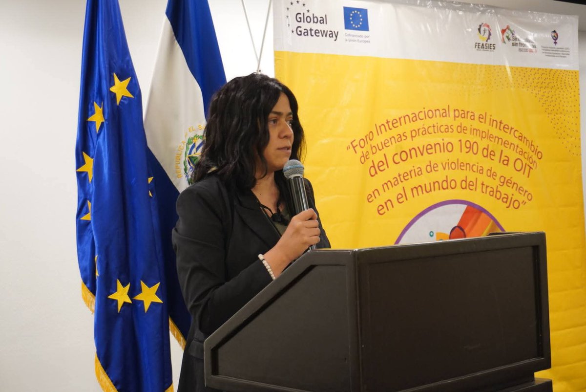 Feasies_'s tweet photo. Este Foro se desarrolla en el marco del proyecto "Mujeres y Personas LGBTI+ trabajadoras reforzando la democracia, los derechos humanos y libertades fundamentales de El Salvador" cofinanciado por la  @UEenElSalvador  e implementado  por FEASIES e @ISCOD_UGT https://t.co/ijBjGCLWgo