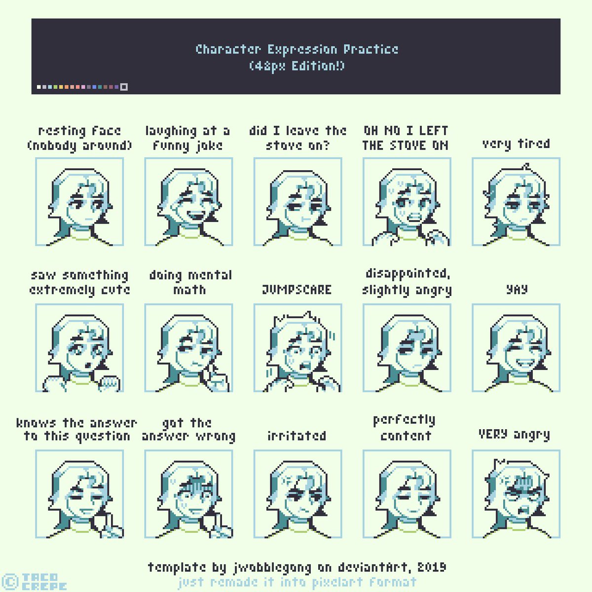 tacocrepe's tweet photo. found a template online and used it for practice
used the #colorboy palette (by skeddles)
#pixelart https://t.co/3ToGD8LnGZ