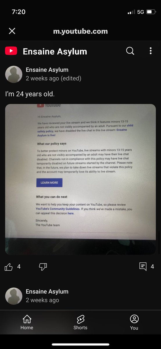 realelysa's tweet photo. @TeamYouTube https://t.co/MFkKVXp3Wo  Also if you scroll through my community posts you’ll see this picture. This keeps happening to me. I don’t know why? https://t.co/m2kC8rEC46
