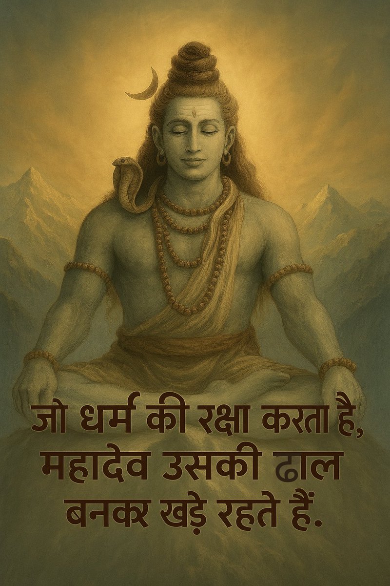 धर्मपथ 🚩 by Rajiv (@dharmpath11) on Twitter photo ।। हर हर महादेव ।।
सोमवार की सुबह, महादेव की शक्ति को याद करें। जब धर्म पर सवाल उठते हैं, तो महादेव का तीसरा नेत्र ही सत्य और असत्य का भेद बताता है।
जो धर्म की रक्षा करता है, महादेव उसकी ढाल बनकर खड़े रहते हैं।
#सोमवार #महादेव #शिवजी #हरहरमहादेव #सनातनधर्म #धर्मपथ ।। हर हर महादेव ।।
सोमवार की सुबह, महादेव की शक्ति को याद करें। जब धर्म पर सवाल उठते हैं, तो महादेव का तीसरा नेत्र ही सत्य और असत्य का भेद बताता है।
जो धर्म की रक्षा करता है, महादेव उसकी ढाल बनकर खड़े रहते हैं।
#सोमवार #महादेव #शिवजी #हरहरमहादेव #सनातनधर्म #धर्मपथ