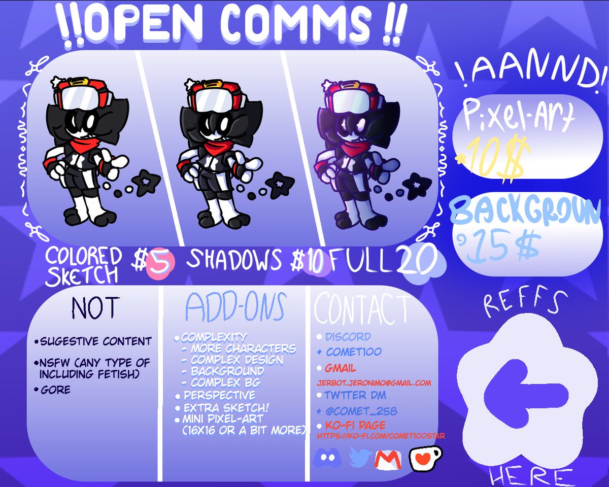 💫comet💫 (COMMS OPEN!!) (PFP BY @EndKhaoz) tweet media