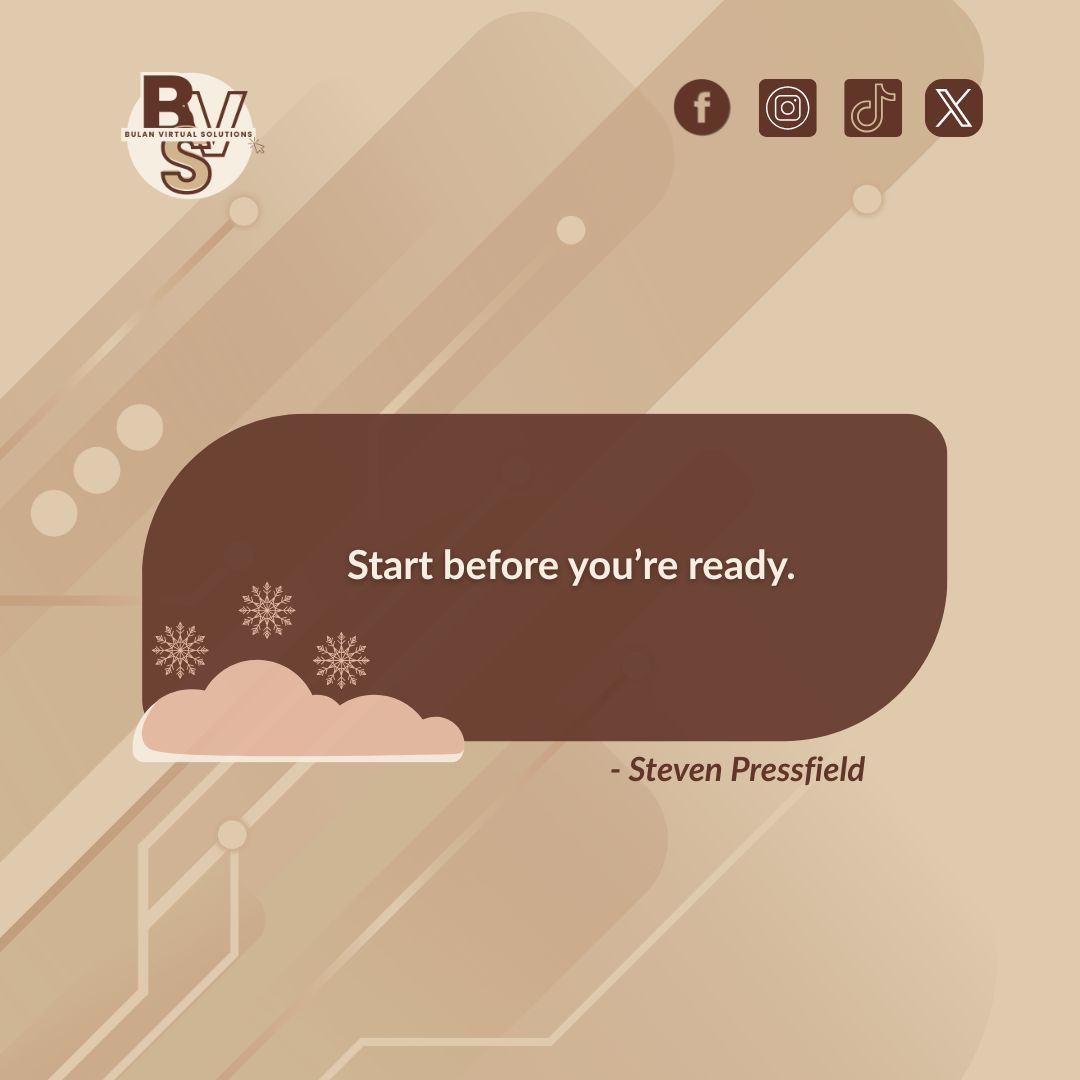 BulanVirtual's tweet photo. 𝗦𝘁𝗼𝗽 𝘄𝗮𝗶𝘁𝗶𝗻𝗴 𝗳𝗼𝗿 𝗽𝗲𝗿𝗳𝗲𝗰𝘁 𝘁𝗶𝗺𝗶𝗻𝗴. 

Start now, figure it out as you go.

Progress beats perfection every time. 💪✨

#BulanVirtualSolutions #TikTokTips #SocialMediaGrowth #ViralMarketing #GrowWithBulan #SocialMediaManagement #SocialMediaManager https://t.co/RExHHT0L9r