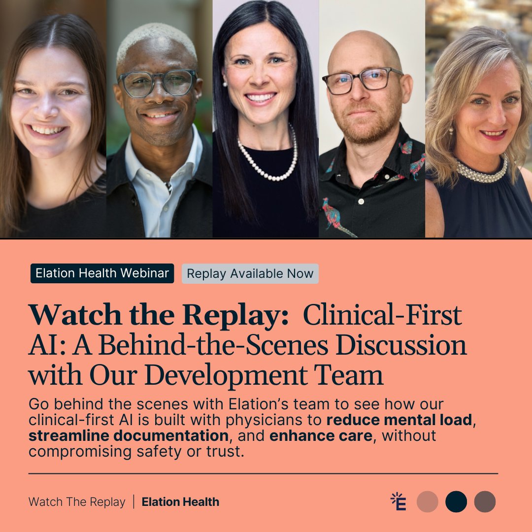 "Clinical-First AI: A Behind-the-Scenes Discussion with Our Development Team" webinar is now available. See how we're building clinical-first AI, designed with physicians, embedded into workflows, and built to reduce burden without compromising care.

🔗 ow.ly/eZrG50WHfJ7
