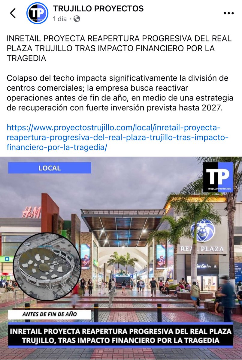 No es solo un centro comercial, es el sustento de miles. El asesinato frente al Real Plaza confirma que necesitamos reapertura urgente
<a href="/larepublica_pe/">La República</a> @noticiAmericaTV