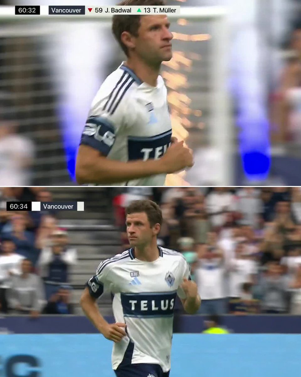 ESPNFC's tweet photo. THOMAS MÜLLER MAKES HIS MLS DEBUT ‼️ 

THE WORLD CUP CHAMPION STEPS ON THE PITCH FOR THE FIRST TIME WITH VANCOUVER 🗻 https://t.co/cFbnQi7UKd