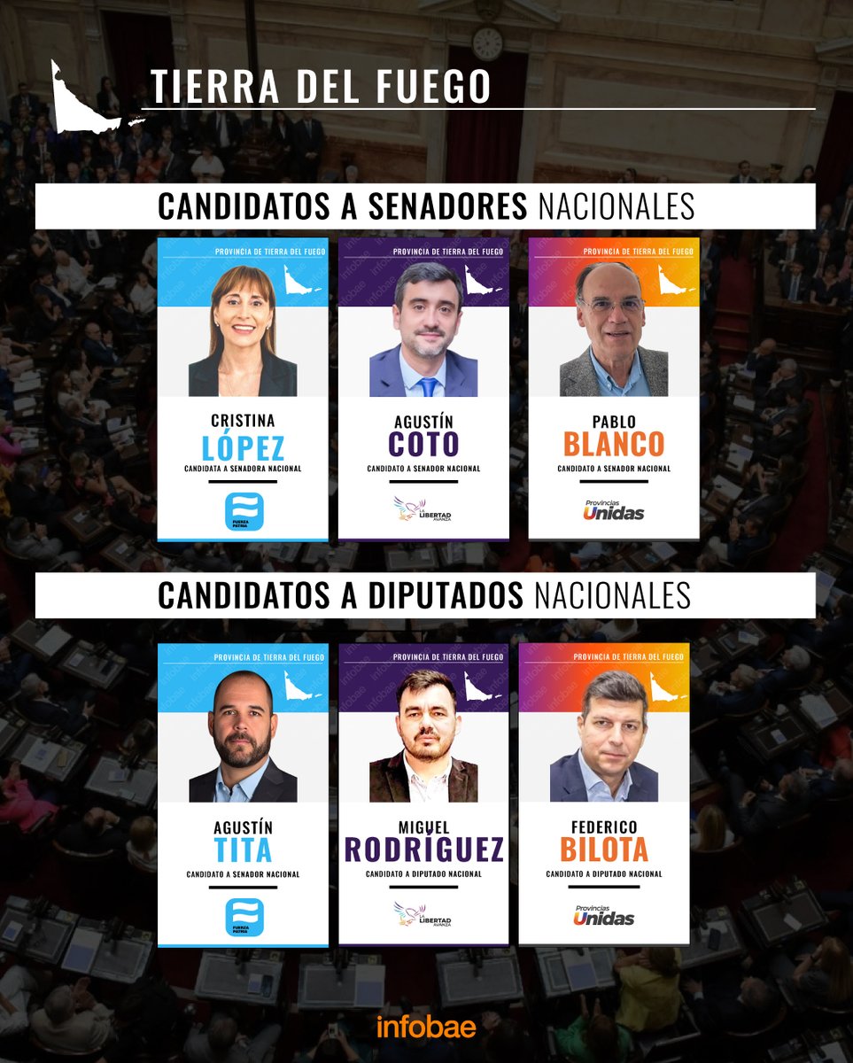 Cierre de listas 2025: los candidatos que encabezan por la provincia de Tierra del Fuego para las elecciones legislativas infob.ae/45VtdnO