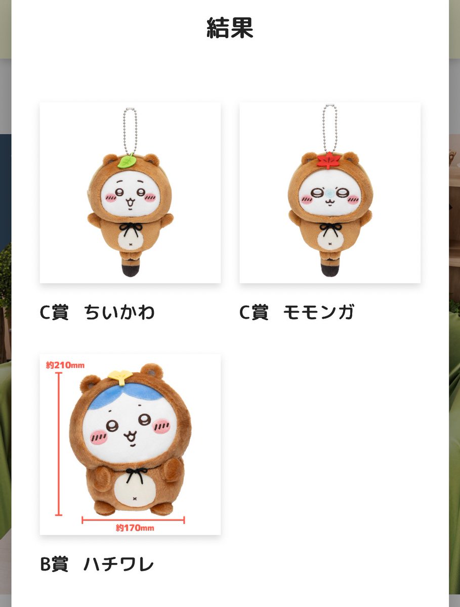 【交換】ちいかわ たぬきだもんくじ

譲:B賞 ハチワレ
C賞 モモンガ、ちいかわ

求:同賞 うさぎ

長期のため事前の連絡先の交換希望。
よろしくお願いいたします。