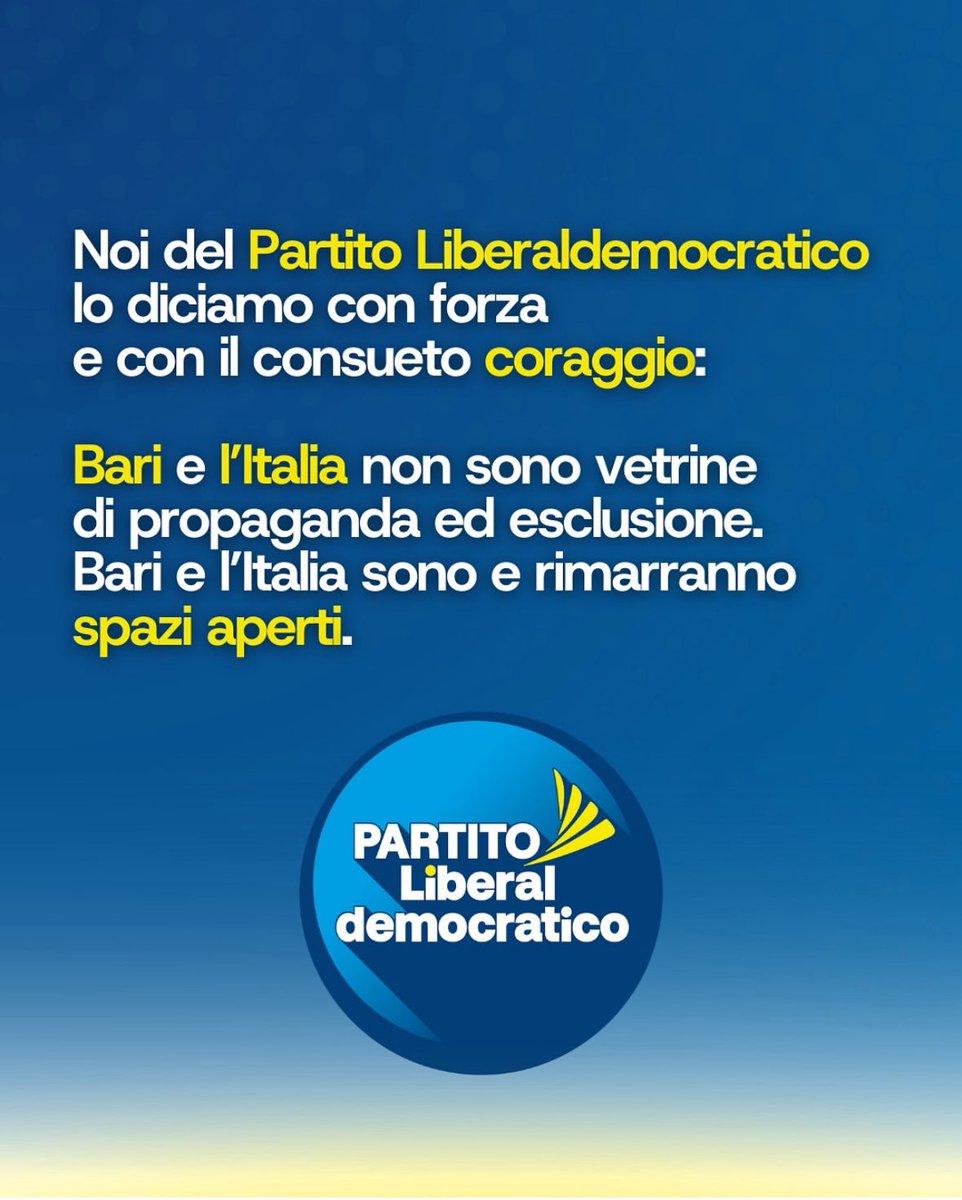 Il <a href="/Partito_Libdem/">Partito Liberaldemocratico</a> - sia nazionale che locale - protesta contro l’assurda decisione di escludere Israele dalla prossima fiera del Levante.

Abbiamo più volte detto che la soluzione alla tragedia di Gaza non può passare solo per lo strumento militare, ma deve includere un grande