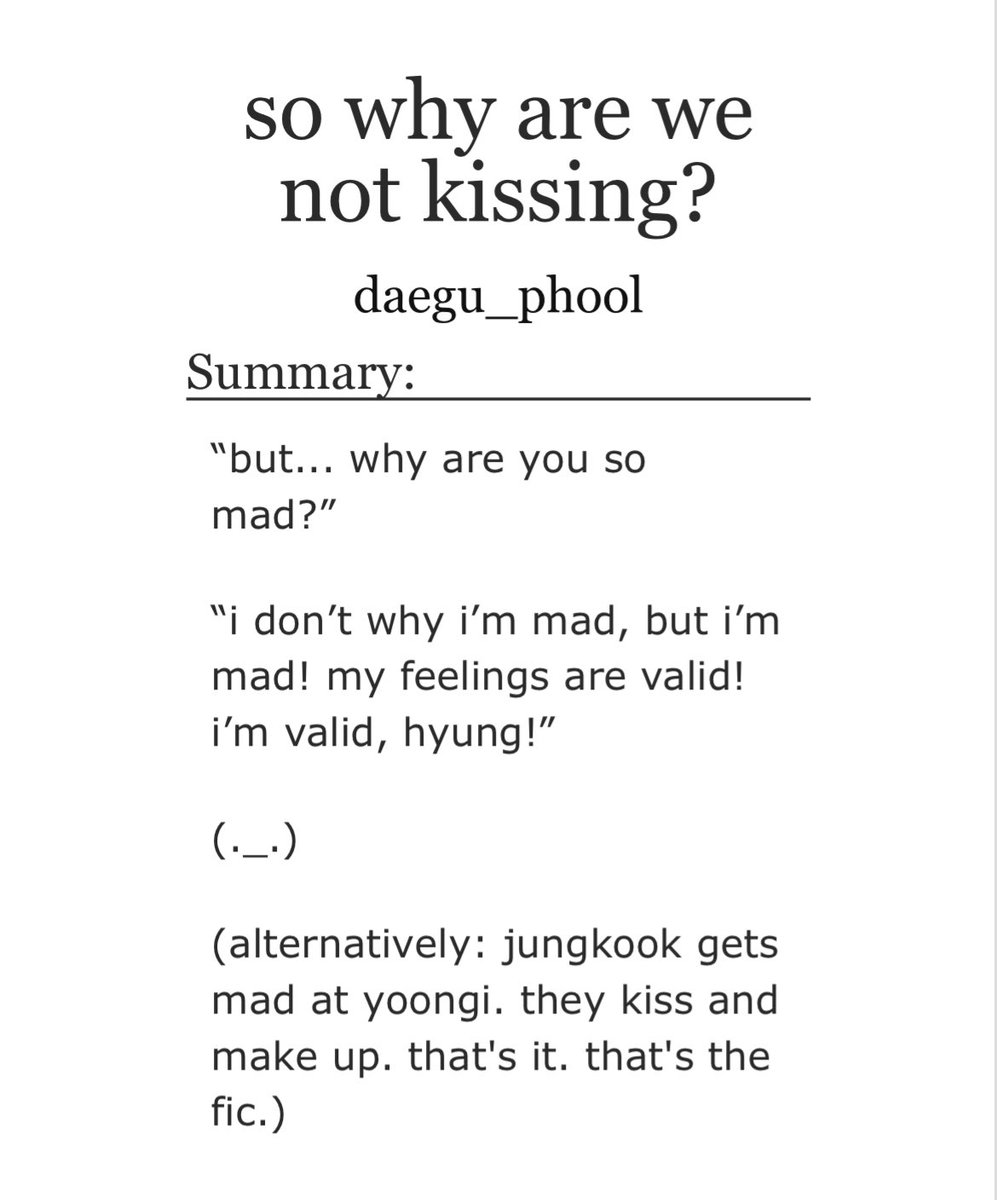 sugakookd's tweet photo. #yoonkook #ynkk fic

rated: t
tags: au, fluff, crack treated seriously
wordcount: 629

a tiny thing, but it might make u chuckle

https://t.co/7J8GF7z4fg https://t.co/QzpGQ5gJ2I