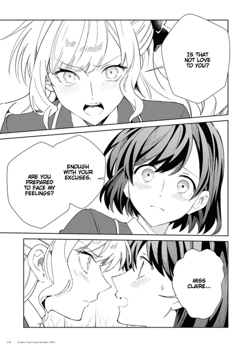 second page of the manga in which claire demands that rae face her feelings instead of denying them