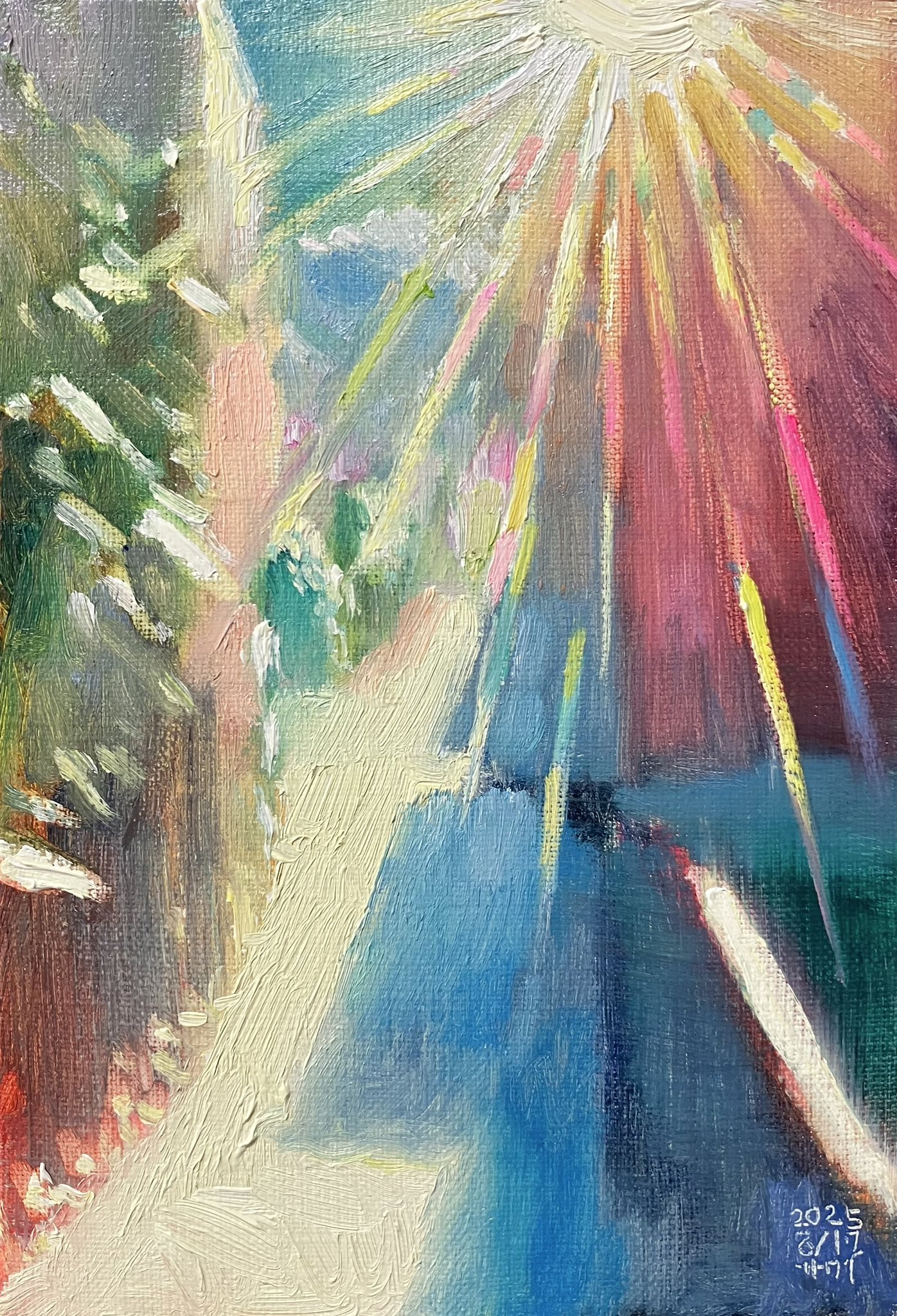 16×23㎝「朝の風景　20251」油彩・原画・サムホールサイズ 16×23㎝「朝の風景 20251」油彩・原画・サムホールサイズ - かい