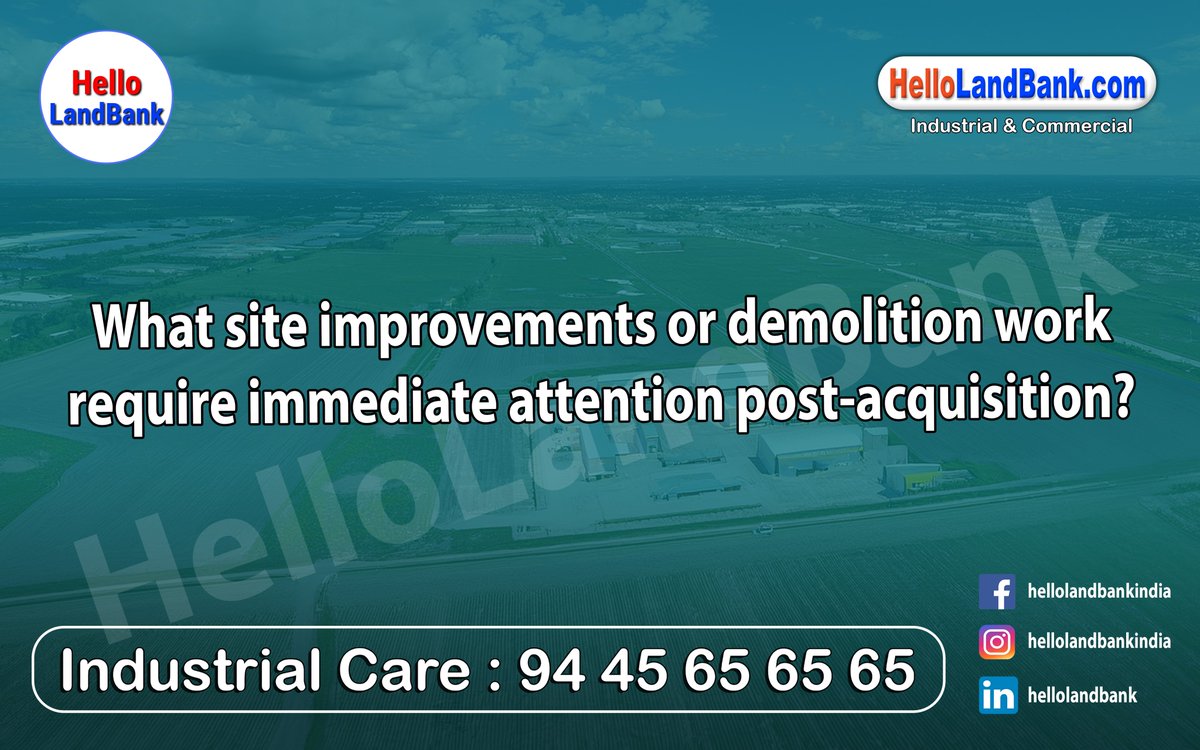 Hellolandbank's tweet image. What site improvements or demolition work require immediate attention post-acquisition?

If you would like more information, please visit the page.
hellolandbank.com/what-site-impr…

#siteimprovements #demolitionwork #postacquisition #propertymanagement #realestateinvesting