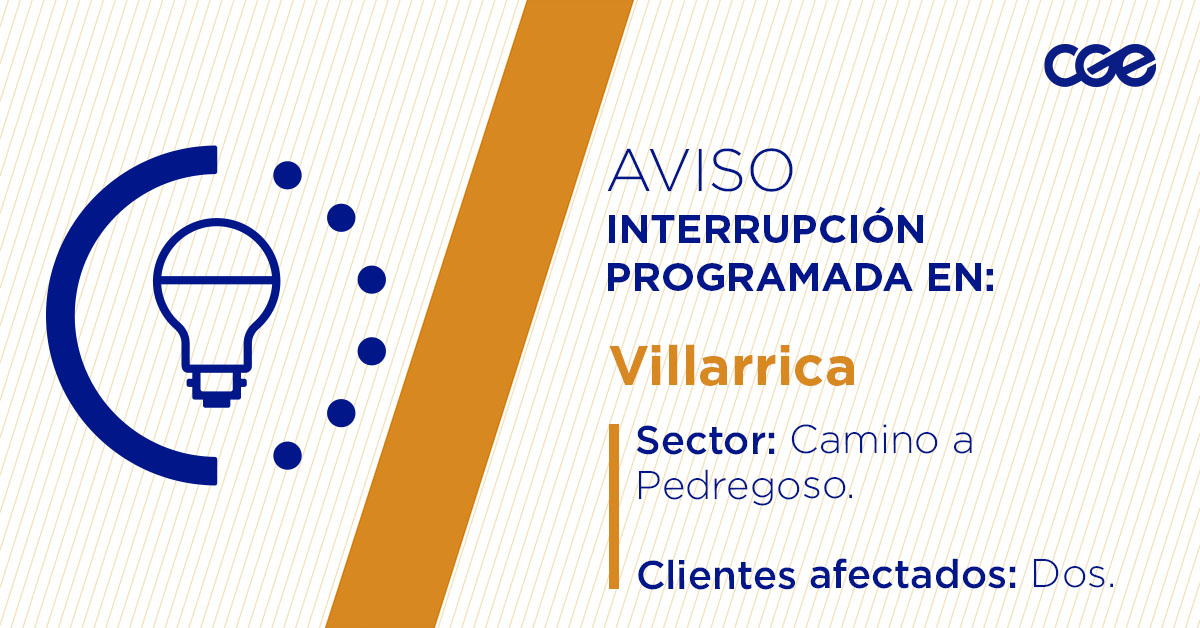 Para mejorar la calidad del suministro de nuestros clientes de #Villarrica, este miércoles, entre 10:00 y 16:00 horas, se realizará una #InterrupciónProgramada (sectores en la imagen 👇) debido a trabajos de mejoras. Esto afectará a dos clientes. Recuerda desconectar tus