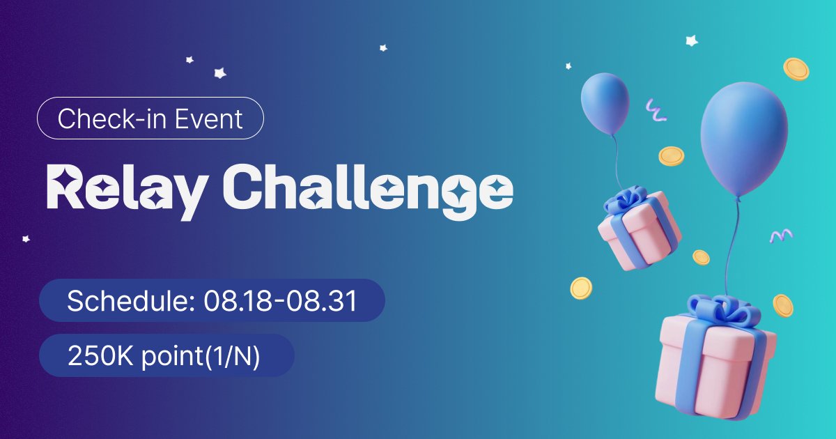 cappy_social's tweet photo. 🔥5-Day Consecutive Check-In Relay Challenge! 🔥

💰Check in every day and get Point!💰

🚀New Feature! Relay Check-In is here! 🚀
Check in daily on CAPPY and get 1 CAPPY for 5 consecutive days!
By certifying in this event, you also get a chance to receive an additional 250K Points(1/n)! 🎁
Miss even one day? You have to start over! 😱 "If you miss this, you'll regret it!”🤩

Schedule 📆
08.18 - 08.31

🎯How to Participate
1️⃣ Check in on CAPPY daily and stay consistent! ✅
2️⃣ After completing 5 consecutive check-ins, post a screenshot + CAPPY UID in the event post comments! 🔥
3️⃣ 50 lucky winners will be chosen to receive a point reward! 💸

📢Tip! Certify your daily check-ins and double your rewards! 🎯

🏆Succeed in the relay and grab your point rewards! Big win?! 😎
Join the challenge now! 🚀