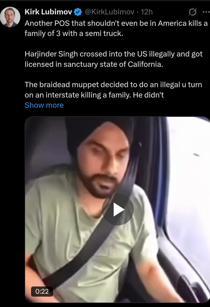 I already told he will be found out to be illegal #khalistani immigrant.
#Florida #California #khali