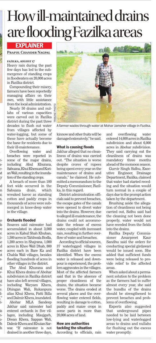 Sandeep Jakhar (ਜਾਖੜ/जाखड़) (@sandeepjakharpb) on Twitter photo Definitely one major reason for flooding and drainage/water logging problem in our area. Ill maintained drainage canals. (Sem Nalla & Sem). <a href="/PrafulNagpal/">Praful Chander Nagpal</a> <a href="/thetribunechd/">The Tribune</a> Definitely one major reason for flooding and drainage/water logging problem in our area. Ill maintained drainage canals. (Sem Nalla & Sem). <a href="/PrafulNagpal/">Praful Chander Nagpal</a> <a href="/thetribunechd/">The Tribune</a>