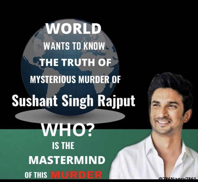 masu (@masu17696144) on Twitter photo SSRCase Awareness Campaign
(Until CBI responds we shall keep making others aware how d system is hijacked by d Nexus, wudn’t stop until justice is served)
<a href="/PMOIndia/">PMO India</a>
<a href="/HMOIndia/">गृहमंत्री कार्यालय, HMO India</a>
<a href="/Copsview/">Praveen Sood</a> <a href="/CBIHeadquarters/">Central Bureau of Investigation (India)</a>
#JusticeForSushant️SinghRajput SSRCase Awareness Campaign
(Until CBI responds we shall keep making others aware how d system is hijacked by d Nexus, wudn’t stop until justice is served)
<a href="/PMOIndia/">PMO India</a>
<a href="/HMOIndia/">गृहमंत्री कार्यालय, HMO India</a>
<a href="/Copsview/">Praveen Sood</a> <a href="/CBIHeadquarters/">Central Bureau of Investigation (India)</a>
#JusticeForSushant️SinghRajput
