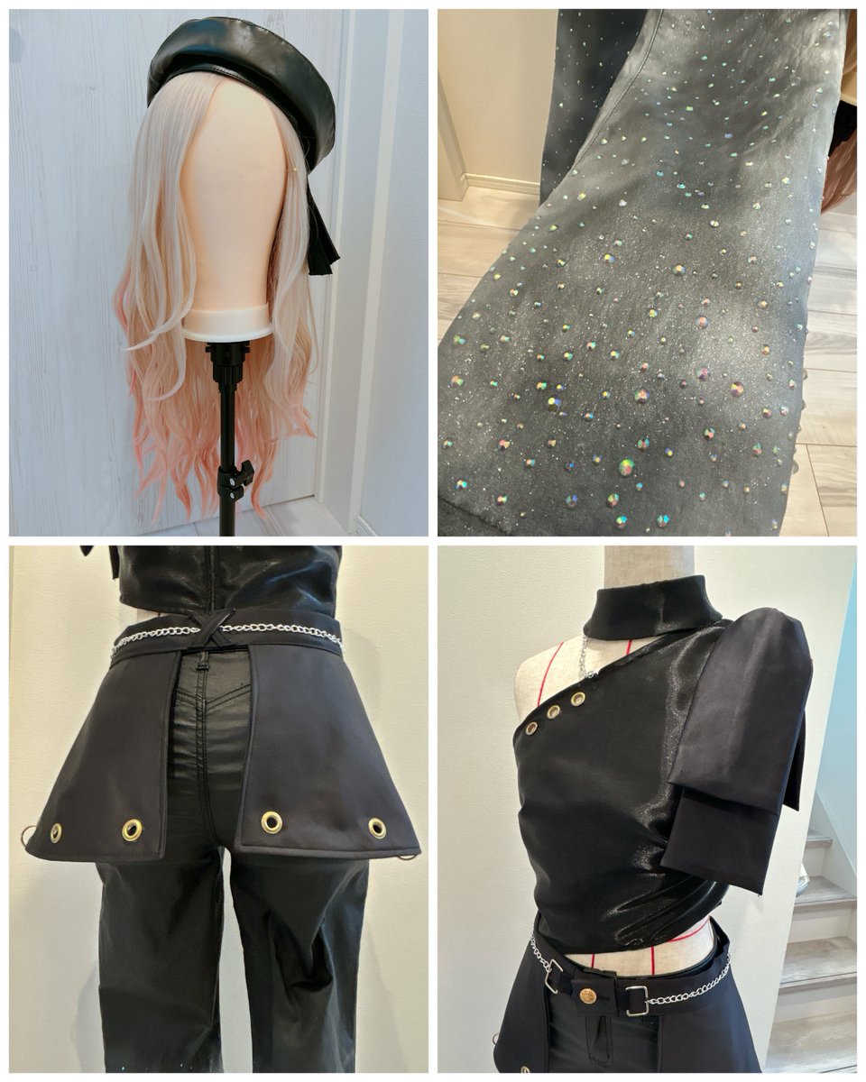 学園アイドルマスター
十王星南
Begrazia
💫Star-mine 💫衣装
真っ黒でシンプルだけどズボンのグラデーションとラインストーン2000個以上つけてキラッキラにしました！
併せなのでところどころお揃いにしてるので、3人並ぶのが楽しみ💗
 #やち製作所