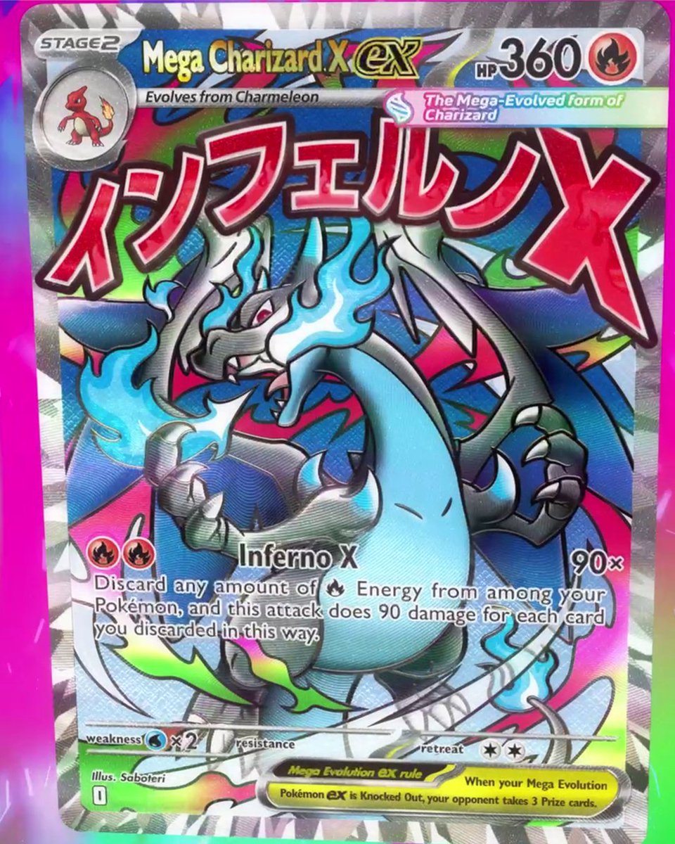 pokemondealsuk's tweet photo. 🚨 HUGE REVEAL at Pokémon Worlds 2025! 🚨
MEGA EX cards coming to the new tcg sets, including Mega Charizard X EX! 😱🔥
✨ Mega Charizard X EX
🐉 Mega Dragonite EX
🌸 Mega Gardevoir EX
🥊 Mega Lucario EX
#PokemonTCG #PokemonWorlds2025 #CharizardEX https://t.co/UmPlYkOkBP