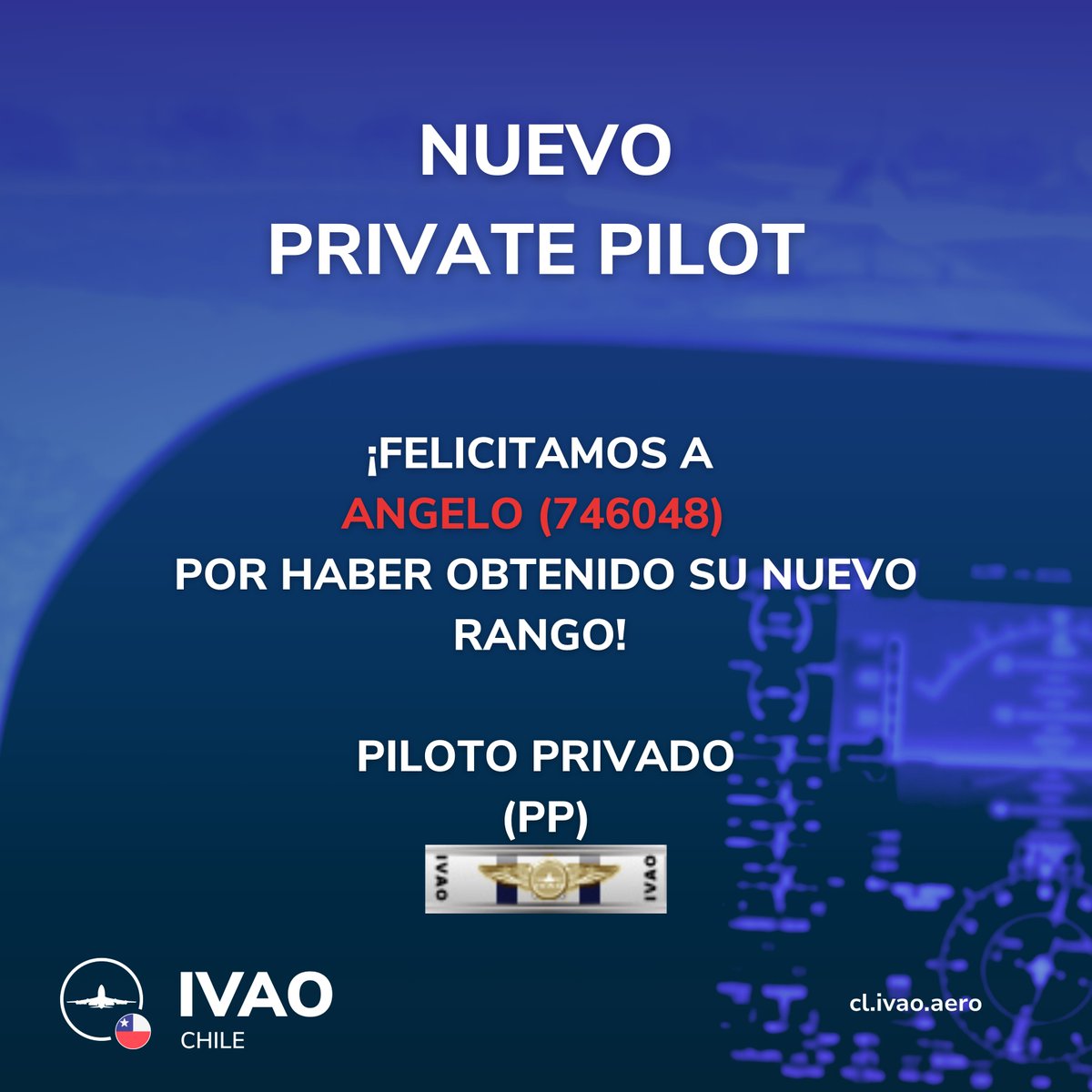 ¡Tenemos nuevos PP! 👨‍✈️👨‍✈️👨‍✈️

Recuerda que puedes solicitar Entrenamiento o Examen en tu perfil de miembro.

-
-
-

#ivao #ivaocl #chile #sim
