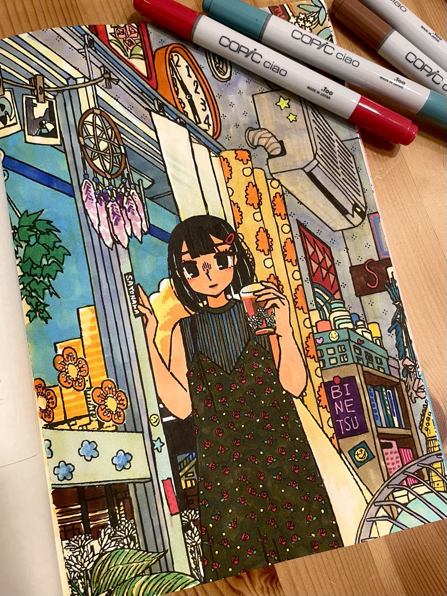 t_oo_r_oo's tweet image. コピックで塗ってみました!塗り心地や色味がやっぱりいいなーと思いました✨久々のアナログ作業で楽しかったです。
ぬりえブック&コピックプレゼントキャンペーンは8/25(月)までです!