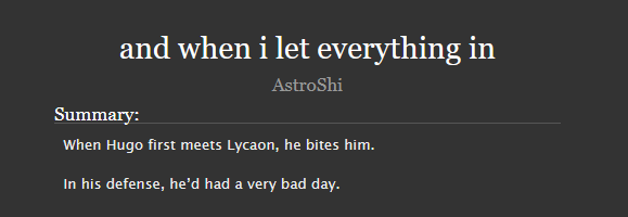 AstroShi_'s tweet photo. • "and when i let everything in" - chapter 1/3
• 📖 https://t.co/N5XEFj74OQ
• #lycahugo 🐺🦇
• lycaon and hugo, the years before mockingbird
• rated M🔞 (for chapter 2) https://t.co/gYdIUGQzIm