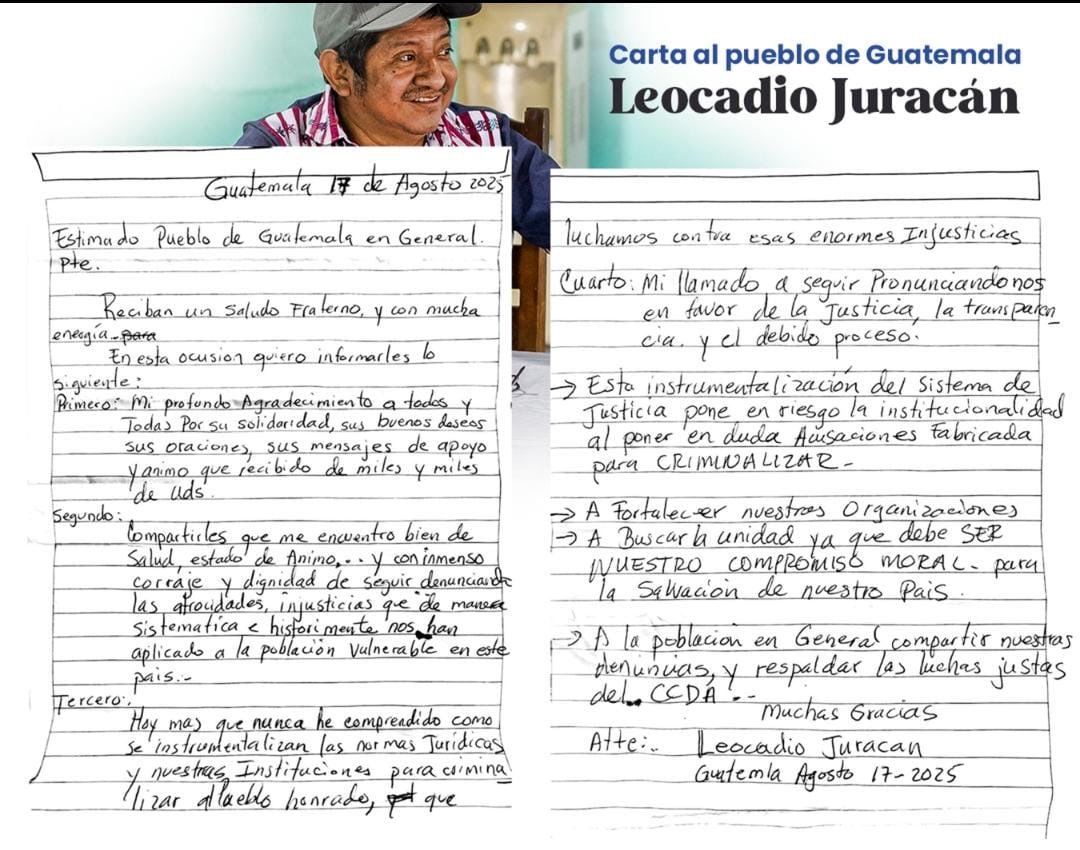 Libertad para Leocadio. Justicia para todas las personas defensoras de derechos humanos