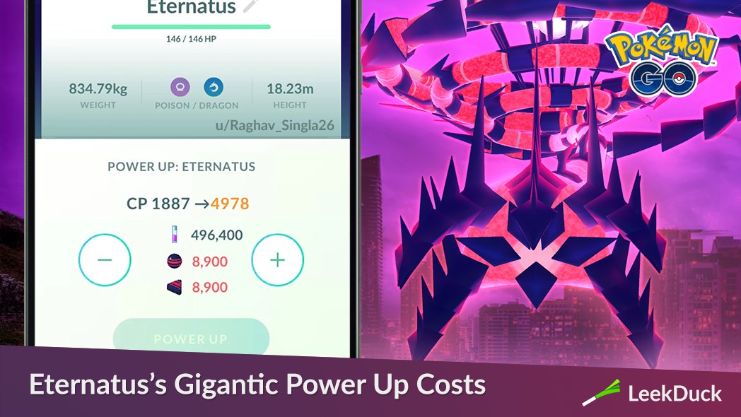 It is now confirmed that Eternatus will require 8,900 Candy and 8,900 Candy XL to power up to the maximum CP. 

Trainers will be able to earn large amounts of Candy and Candy XL by defeating Eternamax Eternatus in Max Battles and through the GO Pass.