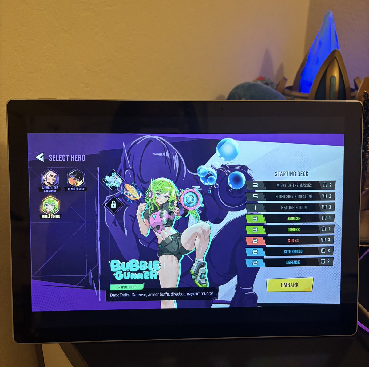 Just set up my new Surface with Seekers Alliance: Hero's Journey... and it's looking awesome!!! ❤️❤️❤️ <a href="/SeekersAlliance/">Seekers Alliance</a> 

I can finally have a nice demo device instead if trying to VM it with Parallel Desktop on Mac. 🤣

(And yes, that's a pylon on my desk. Protoss for life!)