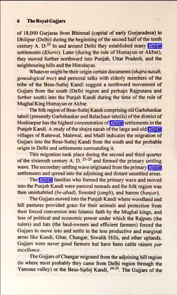 ShrishaNagar (@shrishanagar) on Twitter photo "The Royal Gujjars"
दसवीं शताब्दी के उत्तरार्ध के आरंभ में 18,000 गुर्जर भीमनाल(प्रारंभिक गुर्जर वंश राजधानी)से ढिलीपुर(दिल्ली)तक चले गए।दिल्ली और उसके आसपास जाकर बसे।
500 ई.से 1300 ई.तक के काल में उच्च साहस और साम्राज्यवादी महत्वाकांक्षा गुर्जर जाति का पराक्रम प्रदर्शित करती है। "The Royal Gujjars"
दसवीं शताब्दी के उत्तरार्ध के आरंभ में 18,000 गुर्जर भीमनाल(प्रारंभिक गुर्जर वंश राजधानी)से ढिलीपुर(दिल्ली)तक चले गए।दिल्ली और उसके आसपास जाकर बसे।
500 ई.से 1300 ई.तक के काल में उच्च साहस और साम्राज्यवादी महत्वाकांक्षा गुर्जर जाति का पराक्रम प्रदर्शित करती है।