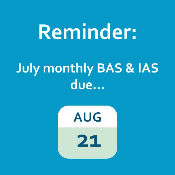 Reminder! The July 2025 IAS/BAS is due for lodgement and payment by 21/08/25. Remember, if the lodgement date falls on a weekend or public holiday, then it will be due the next working day. #IAS #BAS #ATO #Tax