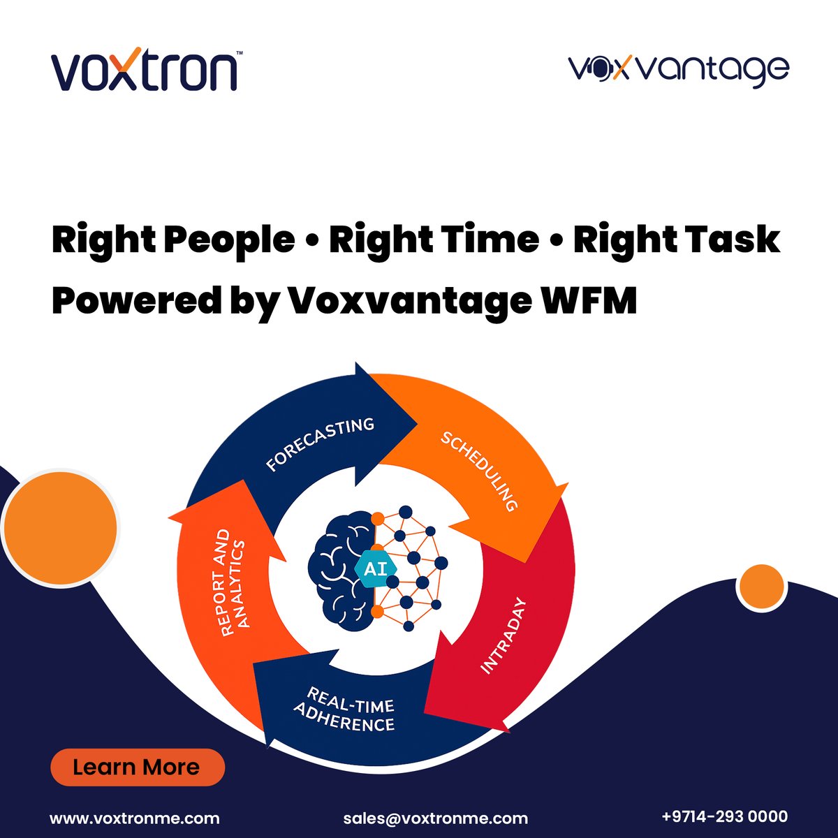 Voxtronsolution's tweet image. Struggling to align staffing with fluctuating contact center demand?
With Voxvantage Workforce Management (WFM), you can stay ahead of every shift in real-time. Learn more: voxtronme.com/voxvantage/
#Voxvantage #WorkforceManagement #WFM #Voxtron