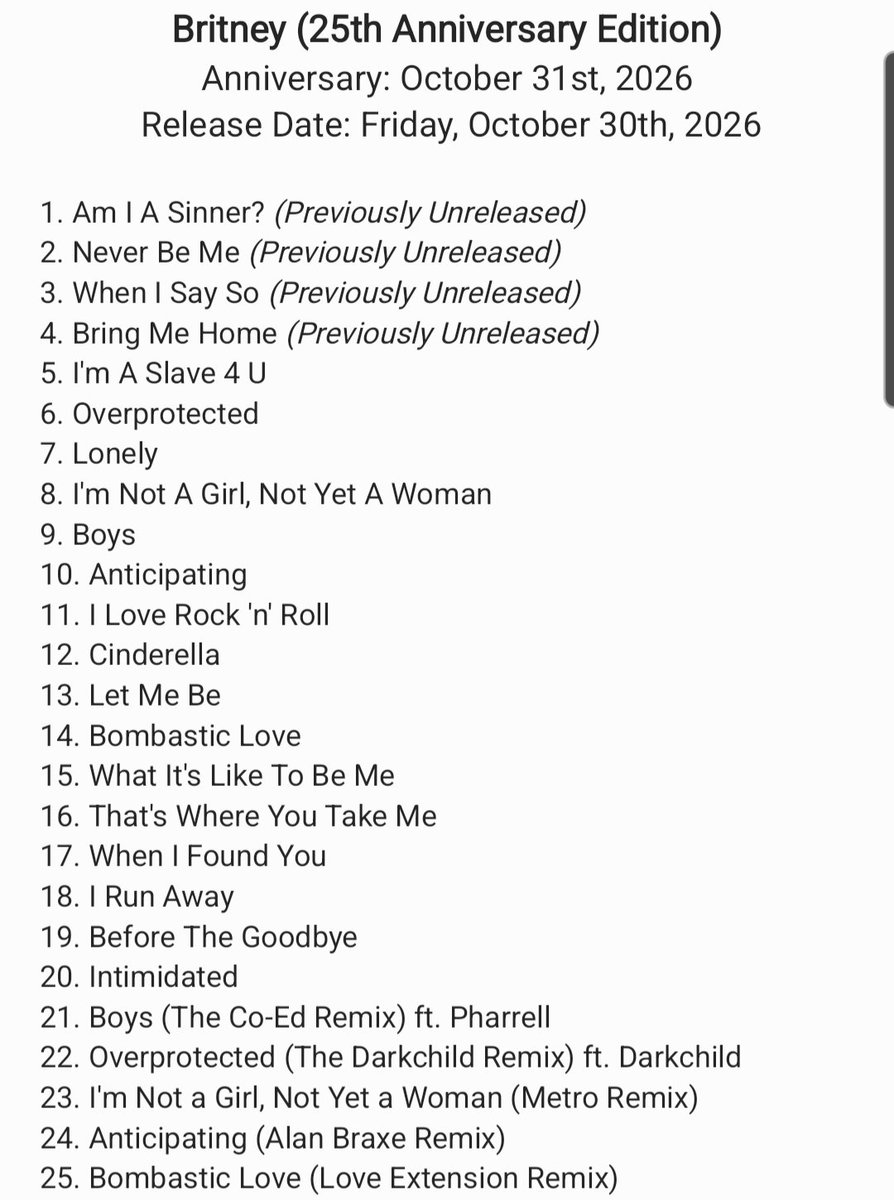 x_RWCM's tweet image. Posting this again, because I realllllllly need @RCARecords &amp;amp; @sonymusic to keep these Anniversary Editions coming!

#BRITNEY25 is exactly what this mistreated pop masterpiece needs for a sales/streaming boost and Britney Army deserves a "Britney" version of what #OOPS25 got!