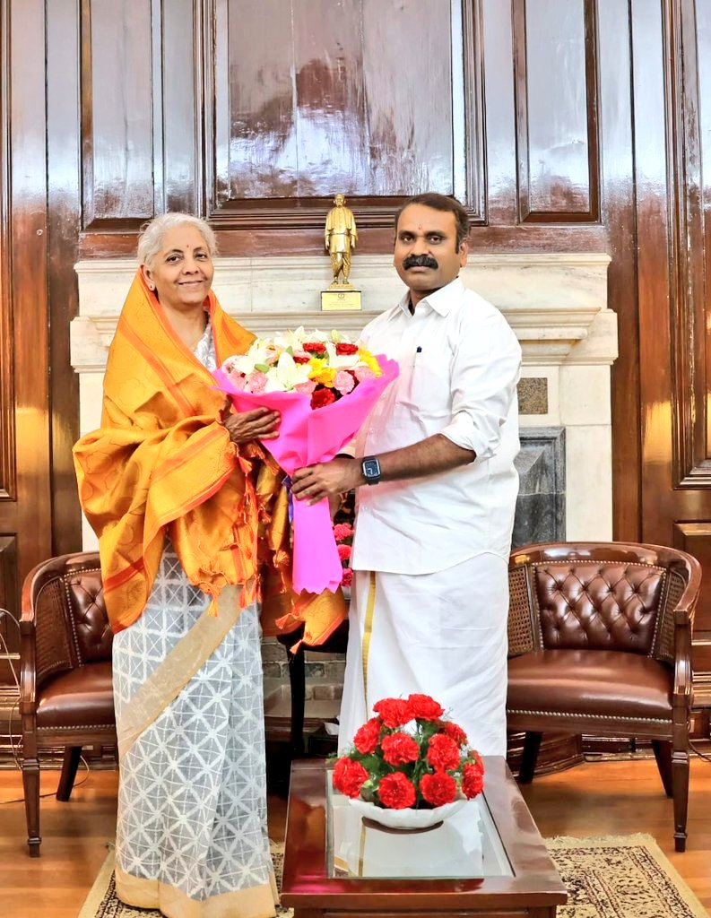 Dr.L.Murugan (@murugan_mos) on Twitter photo Warm birthday greetings to Respected Smt.<a href="/nsitharaman/">Nirmala Sitharaman</a> amma, Hon’ble Minister of Finance, and Corporate Affairs.
Your visionary leadership has propelled India to new heights of economic prosperity.
I pray for your good health, happiness, and continued success in serving the Warm birthday greetings to Respected Smt.<a href="/nsitharaman/">Nirmala Sitharaman</a> amma, Hon’ble Minister of Finance, and Corporate Affairs.
Your visionary leadership has propelled India to new heights of economic prosperity.
I pray for your good health, happiness, and continued success in serving the