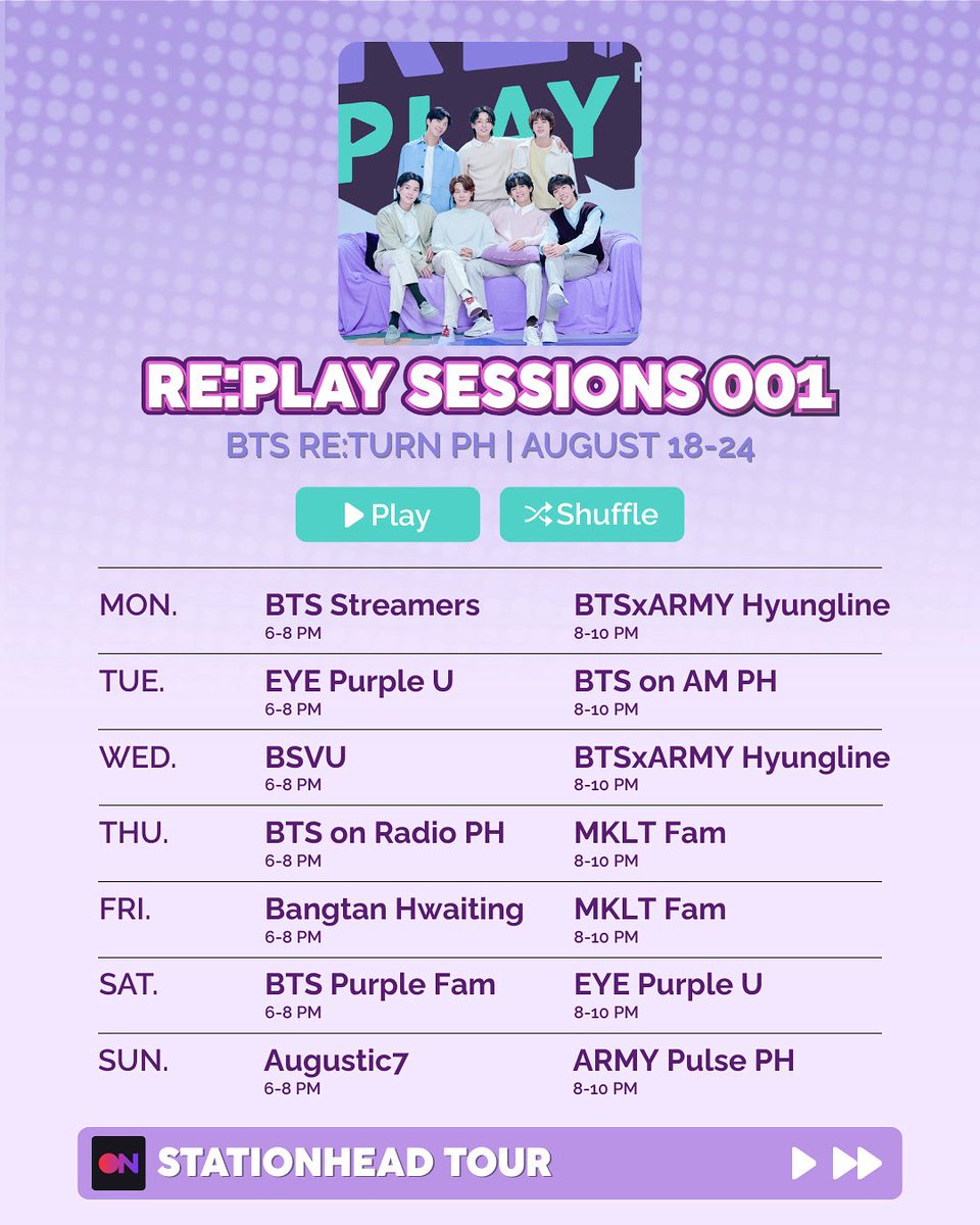 ✨ "7…it’s supposed to be" — because seven stories, seven voices, and seven hearts will always play on repeat. Join us for BTS RE:PLAY Sessions 001 this week (Aug, 18-24)! 💜🎶

#2026BTSComebackInitiativePH
#PHARMYsUnite #BTSRE_TURNPH

<a href="/BTSRETURNPH/">BTS RE:TURN PH</a>