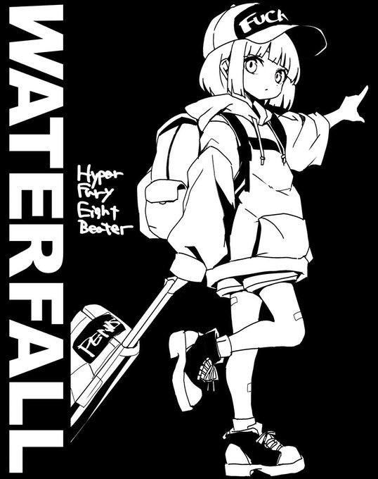 こう言うデザインのアパレル出すので買ってください 