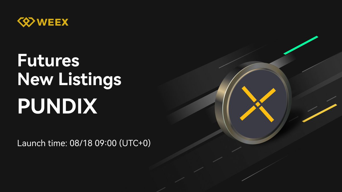 New Listing Alert on #WEEX🔔

We're excited to announce the Initial Futures Listing of $PUNDIX <a href="/PundiXLabs/">Pundi X Labs</a> on WEEX Futures Pro!
⏰8/18 09:00 (UTC+0)
👐Register: bit.ly/3EIrEiq

📖Read More Details: weexsupport.zendesk.com/hc/en-us/artic…
#WEEXListing