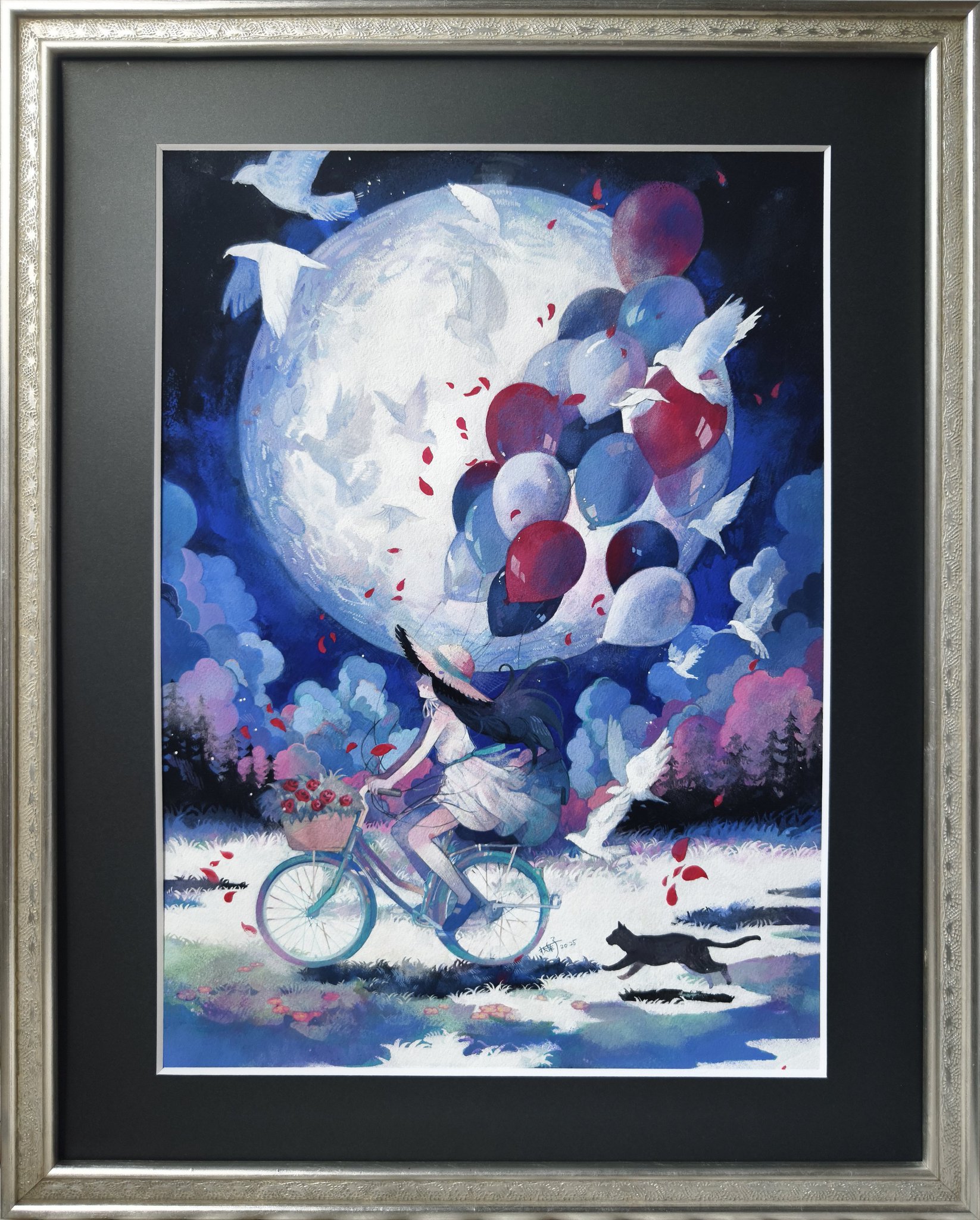 ⚠️注意‼️発送が特定の月末限定品 匿名配送込　絵画　李文魯サインと木製素敵な額縁付 独楽子🌹 on X: 