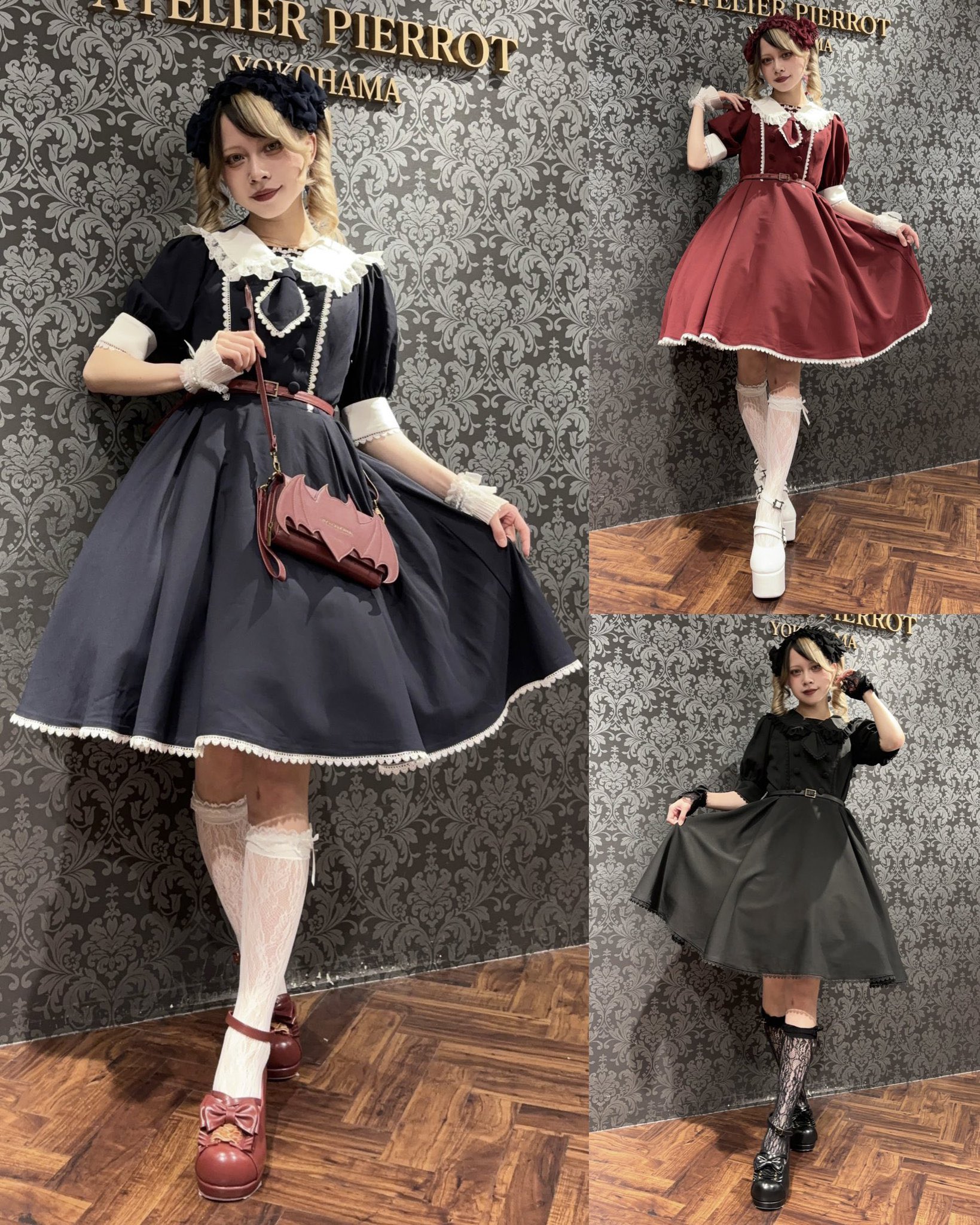 Pierott アルチュール ATELIER PIERROT / Batwing Waltz ドレス 黒 S-25-08-29-059-EL
