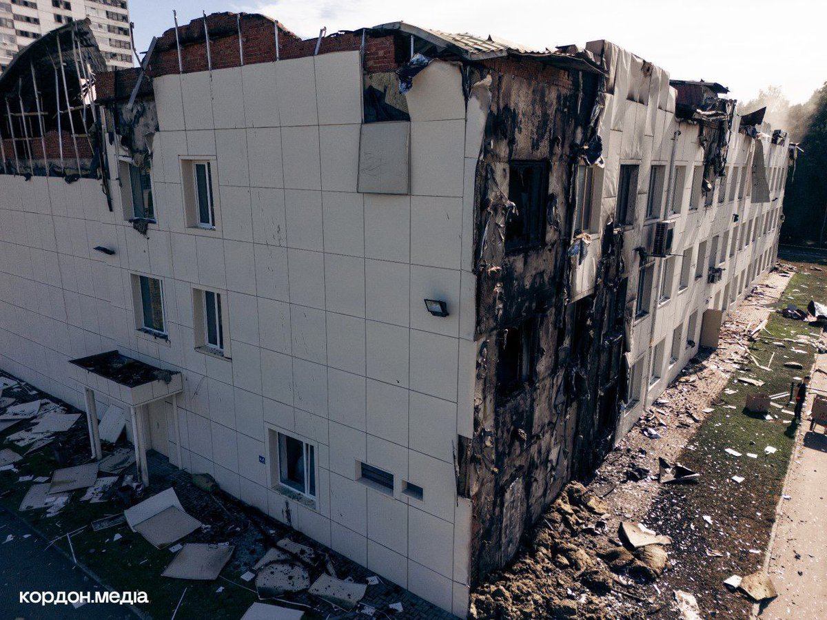 Sumy State University after tonight's Russian drone attack. Classrooms have become military targets.