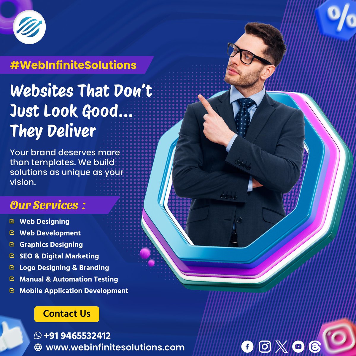 WebInfiSol's tweet image. 🌐 Websites that perform, not just look good 🚀
🎨 Design ✔️ 💻 Dev ✔️ 📈 Results ✔️
🔥 Unique solutions for your brand! #WebInfiniteSolutions
