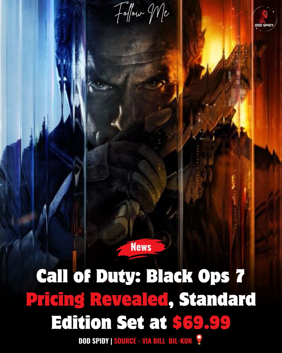 DodSpidy's tweet image. Call of Duty: #BlackOps7 will launch with the Standard Edition at $69.99, while the #VaultEdition with extra content is priced at $99.99. Available on #PS4, #PS5, #XboxOne, #XboxSeriesX, and #PC, the game won’t be on #Switch2 at launch.