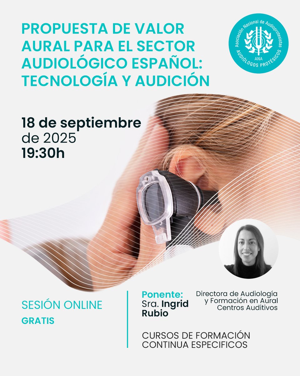¿Quieres conocer la propuesta de valor de Aural (<a href="/AuralWidex/">Aural</a>) para el sector audiológico en España?

🗓️ Jueves 18/09 · 19:30h
💻 Online y gratuito
🎙️ Con Ingrid Rubio (Aural)

👉 Inscríbete: register.gotowebinar.com/register/61405…

#Audiología #FormaciónContinua #Aural