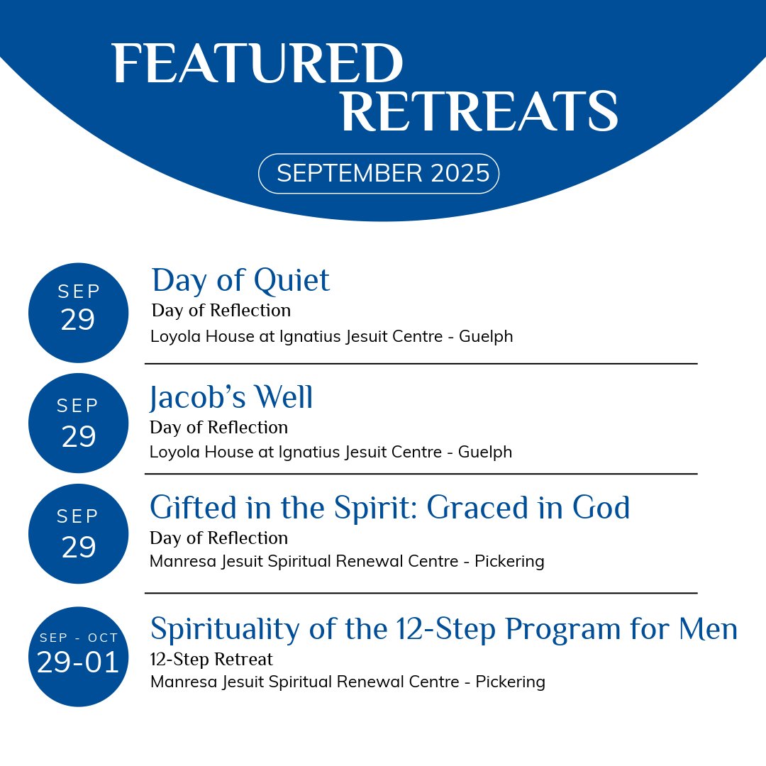 Too busy for stillness?
This fall, step away from the noise and give yourself the gift of time — time to breathe, to listen and to meet God in the quiet.

Check out our retreats: bit.ly/4ozZKav
