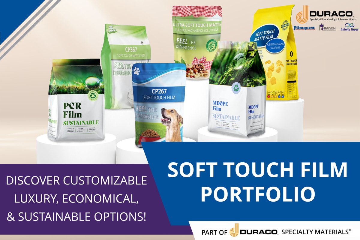 FilmquestGroup's tweet photo. Soft Touch delivers a velvety-smooth feel, excellent durability, and vibrant visual clarity. These films are available in a range of customizable constructions, including sustainable options, to meet your product's unique needs. https://t.co/e24xyaKzW4

#SoftTouch https://t.co/oabVpjMExO