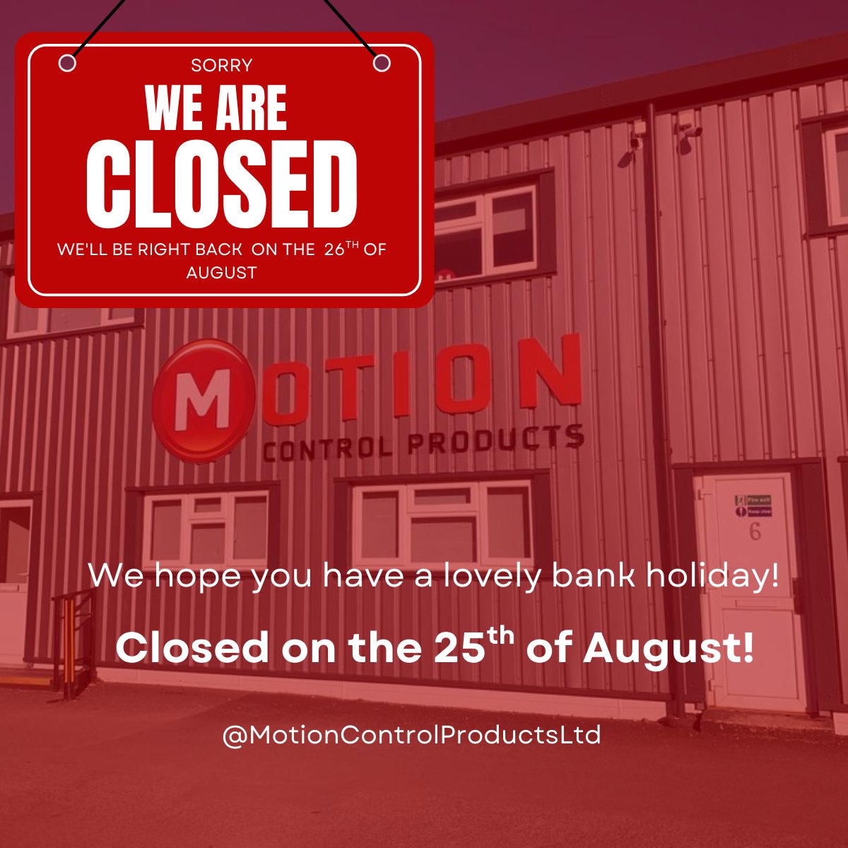 𝗕𝗮𝗻𝗸 𝗛𝗼𝗹𝗶𝗱𝗮𝘆 𝗡𝗼𝘁𝗶𝗰𝗲 📢

We’ll be closed on Monday, 25th August, for the Bank Holiday and will reopen as usual on Tuesday, 26th August.

Wishing you all a lovely long weekend!! 😎

#BankHoliday #LongWeekend #EnjoyTheBreak