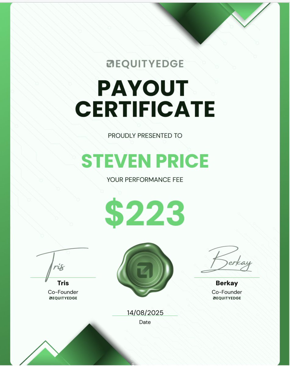So I have now had 4 payouts from <a href="/EquityEdgeUK/">Equity Edge</a>, been a learning curve for me that patients is key, working with this prop form has helped me tremendously, they have great prices and lots of different challenges to suit anyone. Absolutely no problems here A+