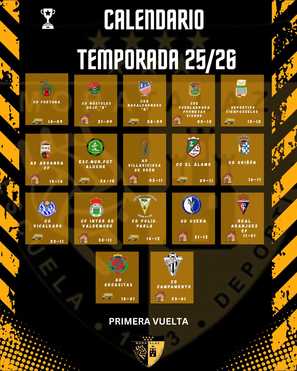 edmoratalaz's tweet photo. ¡Ya conocemos el calendario del Primer Equipo para la temporada 2025/2026!

Sin duda un gran reto volver al grupo 2 de Primera División Autonómica, en el que estamos seguros que disfrutaremos todos juntos.

#VamosMorata 🖤 https://t.co/q6QqEK4Opf